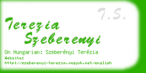 terezia szeberenyi business card