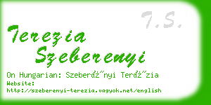 terezia szeberenyi business card